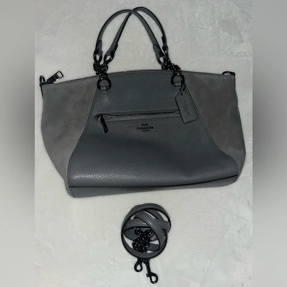 Chain Prairie Satchel Dark Gunmetal/ Heather Gray - Picture 2 of 9